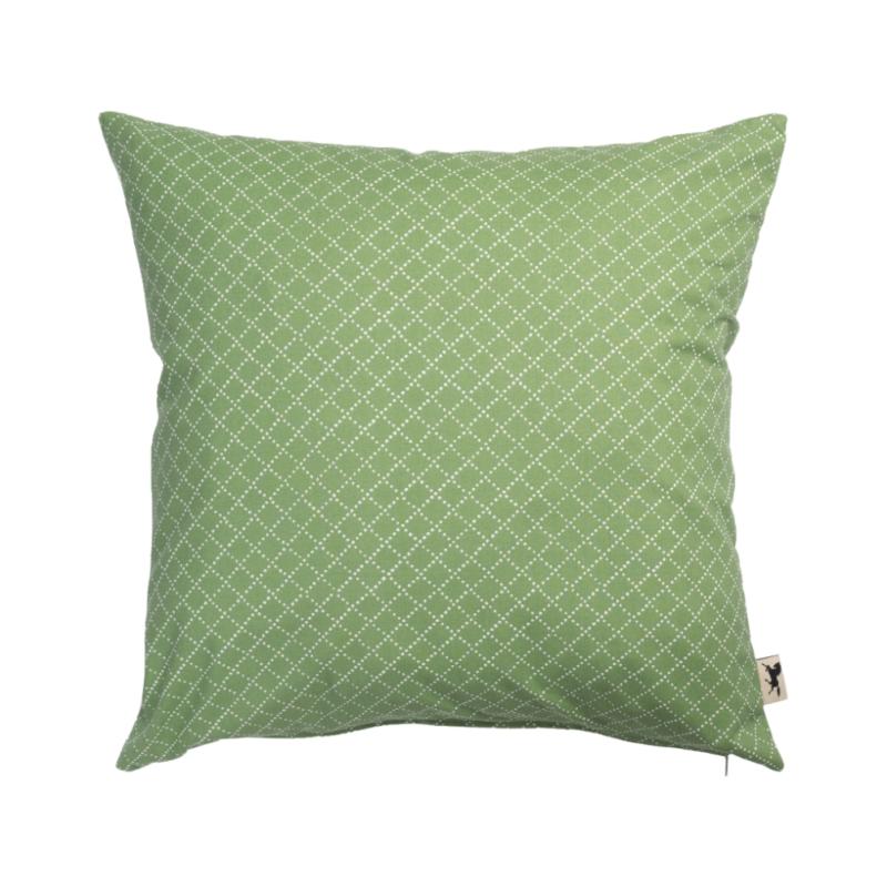 Kuddfodral Grön Almedahls Prickruta 47x47cm at lavanille