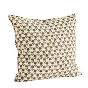 Kuddfodral Offwhite/Grön/Vinröd Madam Stoltz 50x50cm