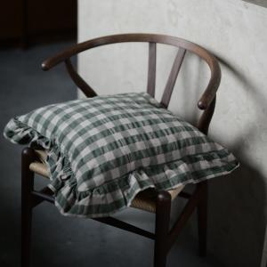 Kuddfodral Rutig Mörkgrön 48x48cm Fondaco Lisa