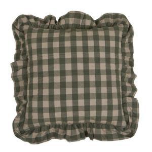 Kuddfodral Rutig Mörkgrön 48x48cm Fondaco Lisa