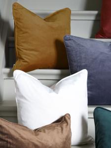 Kuddfodral Sammet Estelle 45x45cm Ockra Svanefors