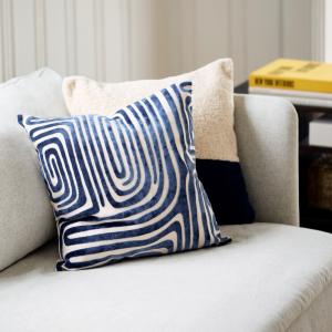 Kuddfodral Sammet Molly Marinblå 45x45cm Svanefors