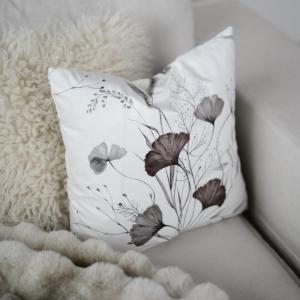 Kuddfodral Sammet Gisela Offwhite 45x45cm Fondaco