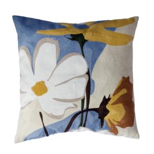 Kuddfodral Signe Blommigt Denimblå 45x45cm Svanefors