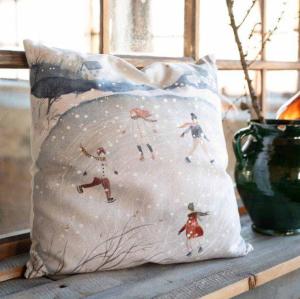 Kuddfodral Vinterviken Linnebeige 48x48cm Fondaco