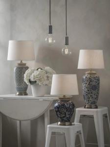 Lampfot Keramik Vit/Blå PR Home Li Jing 49cm