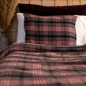 Påslakanset Rutigt Flanell Vinröd Lord Nelson Skaveröd 150x210cm