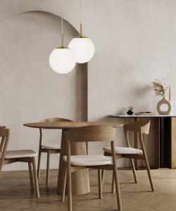 Taklampa Glas Mässing/Opalvit Aneta Lighting Opal 25cm