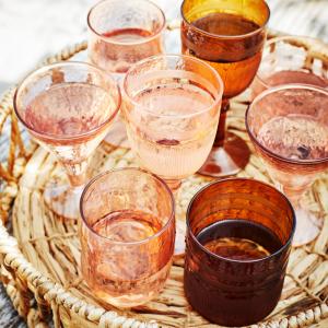 Madam Stoltz Hamrat Dricksglas Korall 4-Pack