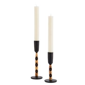 Madam Stoltz Ljusstake Järn Natur/Svart 2-Pack