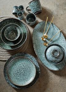 Madam Stoltz Kopp Stengods 8cm Petrol 6-Pack