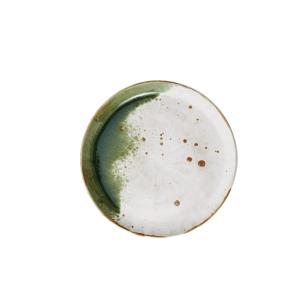 Madam Stoltz Tallrik Stengods 21cm Vit/Grön 6-Pack