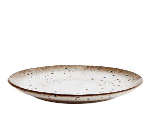 Madam Stoltz Tallrik Stengods 22cm Vit/Brun 6-Pack