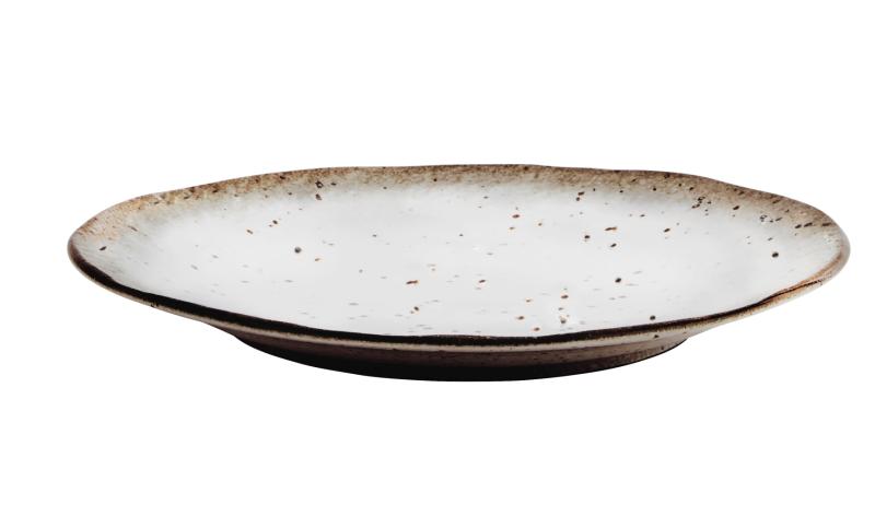 Madam Stoltz Tallrik Stengods 27cm Vit/Brun 6-Pack at lavanille