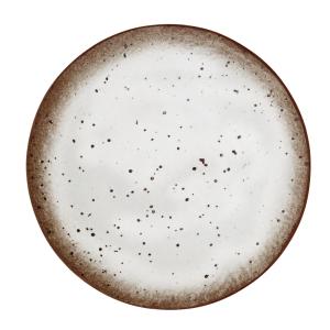 Madam Stoltz Tallrik Stengods 27cm Vit/Brun 6-Pack