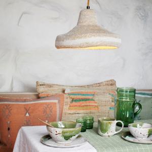 Skål Stengods Vit/Grön Madam Stoltz 4-Pack