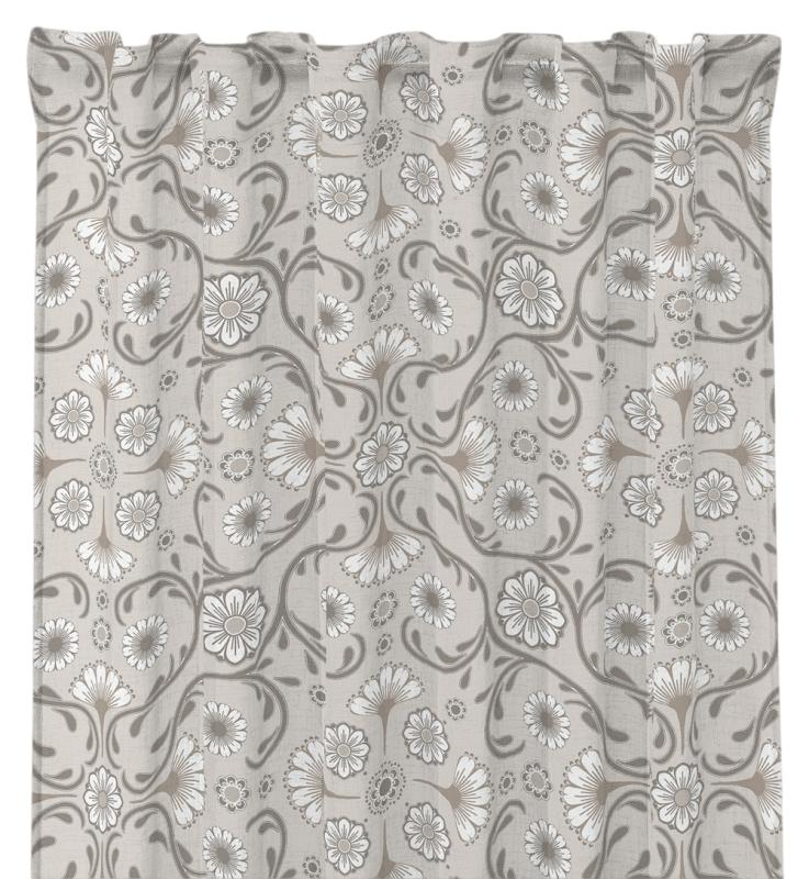 Mönstrad Gardin Beige Redlunds Malva 2-Pack 140x250cm at lavanille