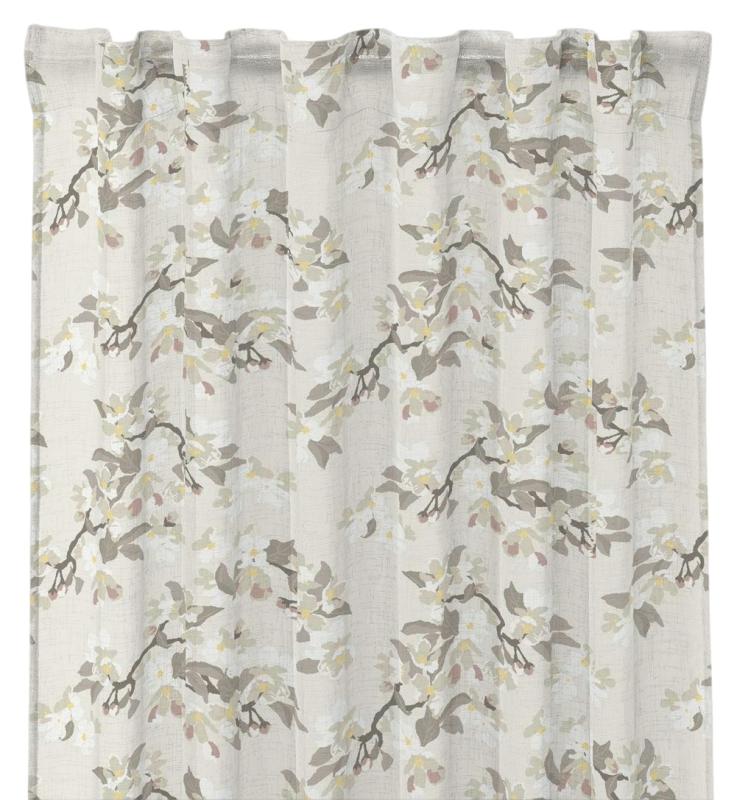 Mönstrad Gardin Linnebeige Redlunds Elsie 2-Pack 140x250cm at lavanille