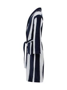 Morgonrock Velour Vit/Marin L/XL Kosta Linnewäfveri