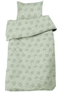 Satin Påslakanset Blommigt Billie Grön 150x210cm Nina Royal