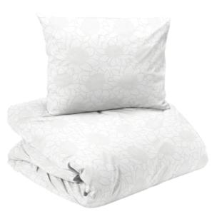 Satin Påslakanset Blommigt Billie Vit 150x210cm Nina Royal