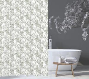 Duschdraperi Grön Blommigt Nina Royal 180x200cm