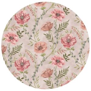 Nina Royal Blommor Vaxduk Rund Beige/Rosa 140cm