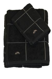 Nina Royal Chess Handduk Svart 50x70cm