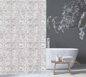 Duschdraperi Vit/Svart Nina Royal Dot 180x200cm