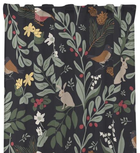 Gardin Nina Royal Forest Grå/Multi 120x250cm 2-Pack
