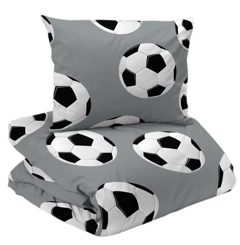 Påslakan Barn Grå Nina Royal Fotboll 150x210cm at lavanille
