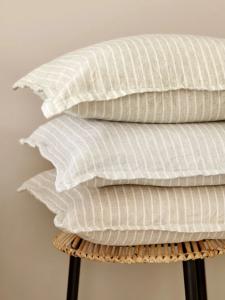 Nina Royal Linne Rand Kuddfodral Grå 45x45cm