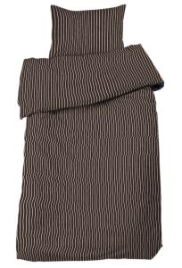 Randigt Påslakanset Malte Brun 150x210cm Redlunds