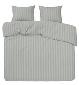 Satin Påslakanset Dubbeltäcke Mirage Ljusgrå 220x210cm Nina Royal