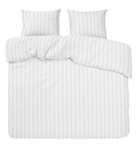 Satin Påslakanset Dubbeltäcke Mirage Vit 220x210cm Nina Royal