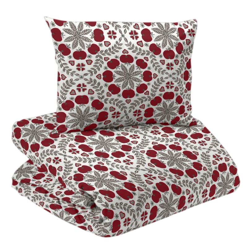 Julpåslakan Vit Nina Royal Juläpple 150x210cm at lavanille