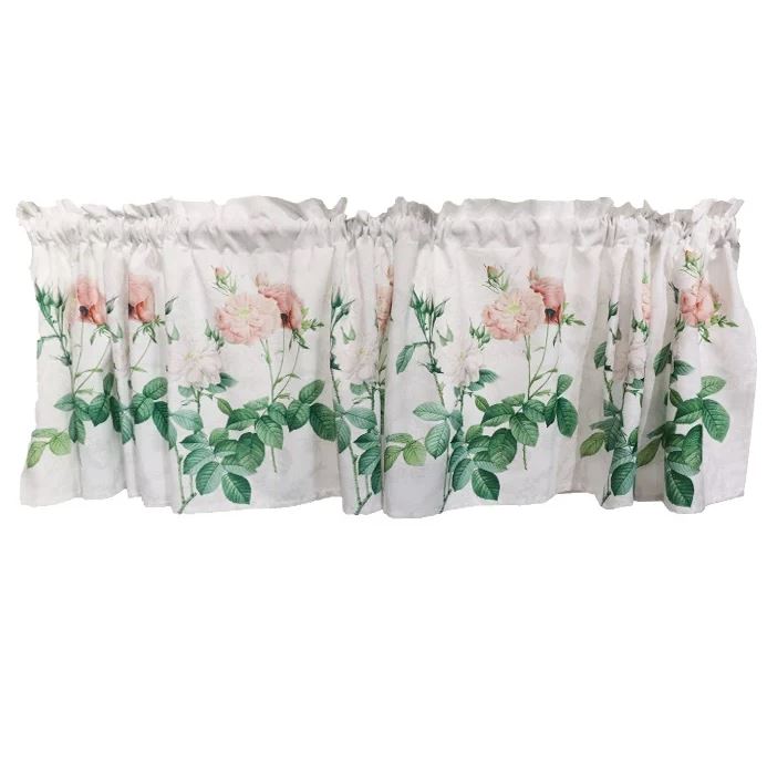 Nina Royal Rosor Gardinkappa Vit 45x250cm at lavanille