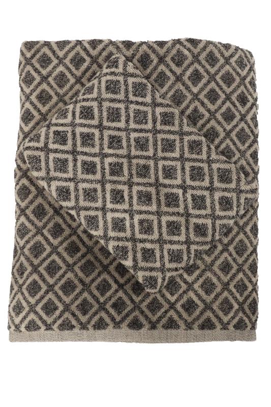 Nina Royal Rubin Handduk Linne/Svart 50x70cm at lavanille