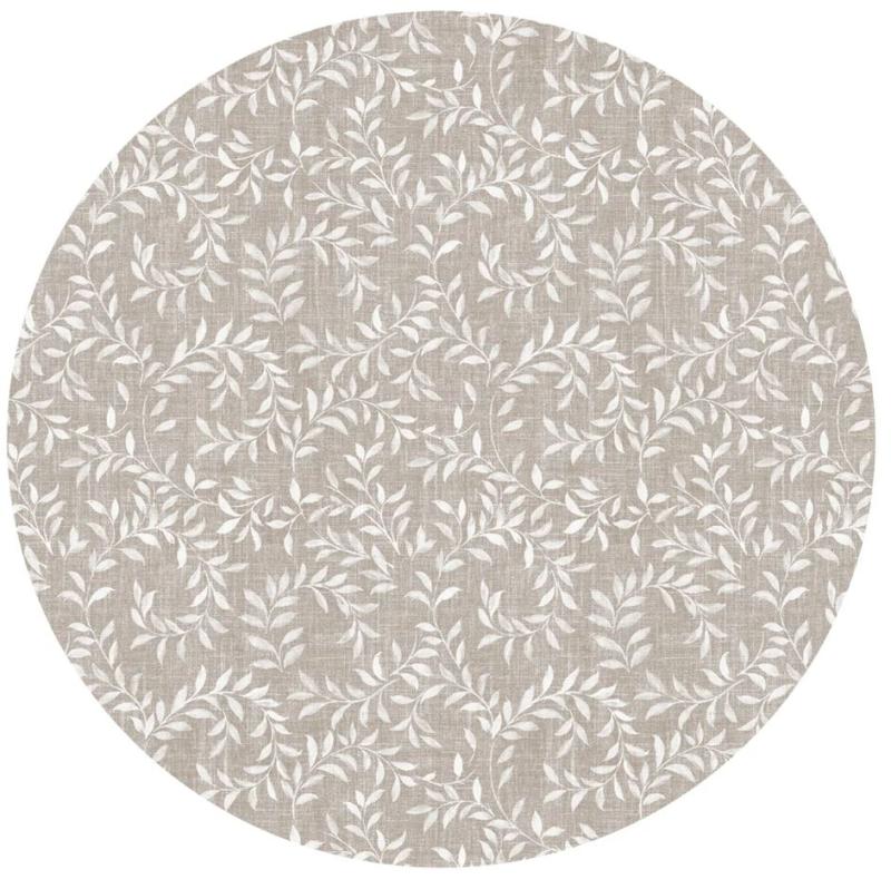 Rund Vaxduk Linne Leaf Nina Royal 140cm at lavanille
