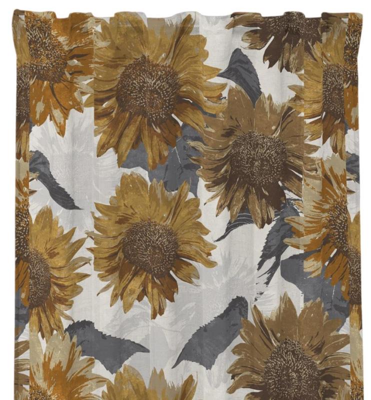 Nina Royal Sunflower Gardin Guld 2-Pack 140x300cm at lavanille