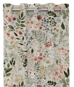 Öljettgardin Ida Linne/Grön 2-Pack 140x240cm Redlunds