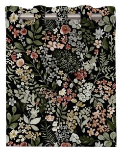 Öljettgardin Ida Svart/Grön 2-Pack 140x240cm Redlunds