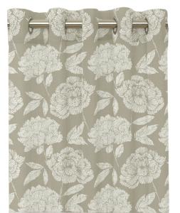 Öljettgardin Blommig Redlunds Peony Linnebeige 2-Pack 140x240cm