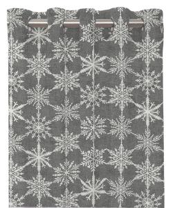 Öljettgardin Redlunds Snöflingor Grå 120x240cm 2-Pack