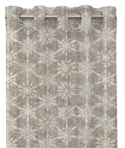 Öljettgardin Redlunds Snöflingor Linnebeige 120x240cm 2-Pack