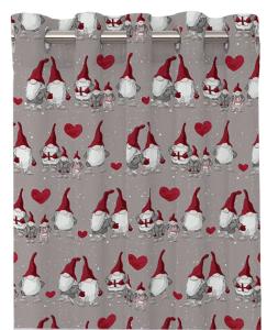 Öljettgardin Redlunds Tomtisar Grå 120x240cm 2-Pack