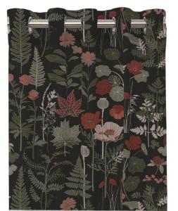 Öljettgardin Trädgård Svart 2-Pack 140x240cm Redlunds