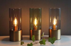 Bordslampa Brons/Grön Oriva Halmstad 25cm