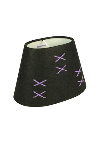 Oriva Lampskärm X Oval 22 cm Svart/Lila at lavanille