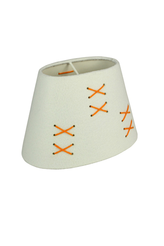 Oriva Lampskärm X Oval 22cm Vit/Orange at lavanille